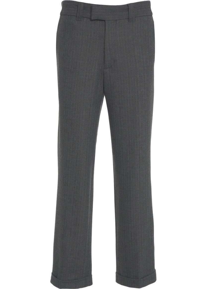 Pantaloni casual Paolo Pecora Chino pants with pinstripes Grey Barbati (BM 19035094) 2