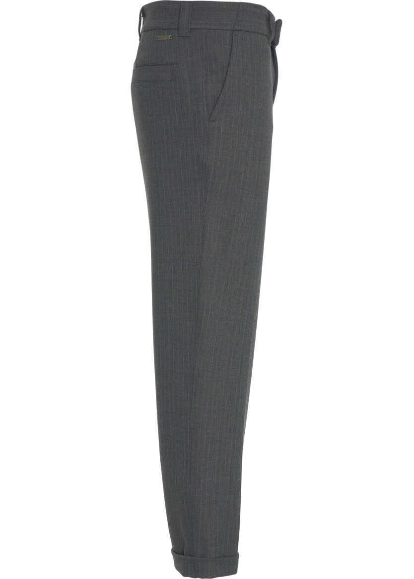 Pantaloni casual Paolo Pecora Chino pants with pinstripes Grey Barbati (BM 19035094) 4