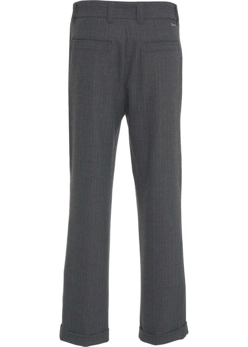 Pantaloni casual Paolo Pecora Chino pants with pinstripes Grey Barbati (BM 19035094) 5