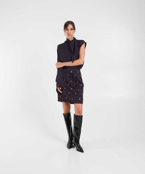 Fuste scurte Herskind Mini skirt with rhinestones Dolly Purple Femei (BM 19035115) 3