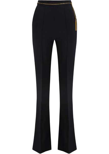 Pantaloni casual Elisabetta Franchi Pants with chain detail Black Femei (BM 19035124) 1