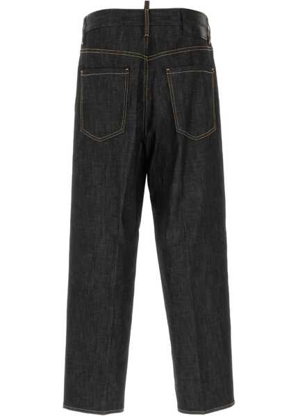 Blugi evazati DSQUARED2 Wide leg jeans Loose Black Barbati (BM 19035133) 2