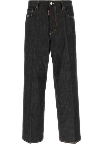 Blugi evazati DSQUARED2 Wide leg jeans Loose Black Barbati (BM 19035133) 1