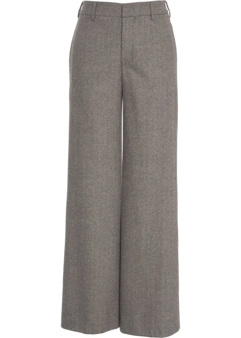 Pantaloni casual PT TORINO Wool pants Lorenza Brown Femei (BM 19035136) 2