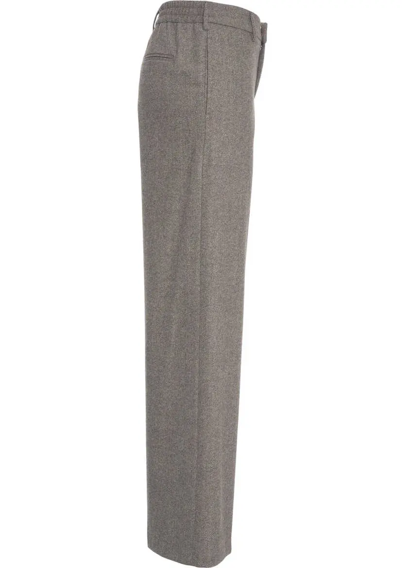 Pantaloni casual PT TORINO Wool pants Lorenza Brown Femei (BM 19035136) 3