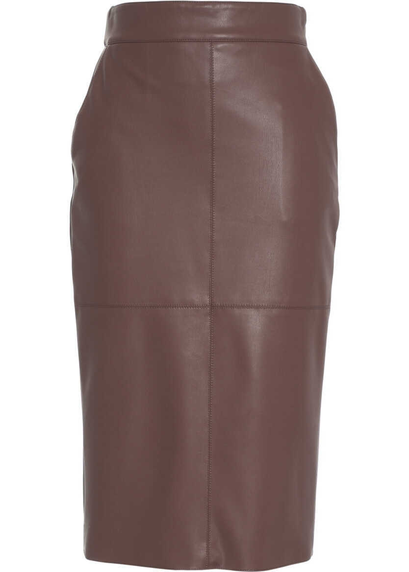 Fuste lungi Elisabetta Franchi Pencil skirt made of faux leather Brown Femei (BM 19035148) 1