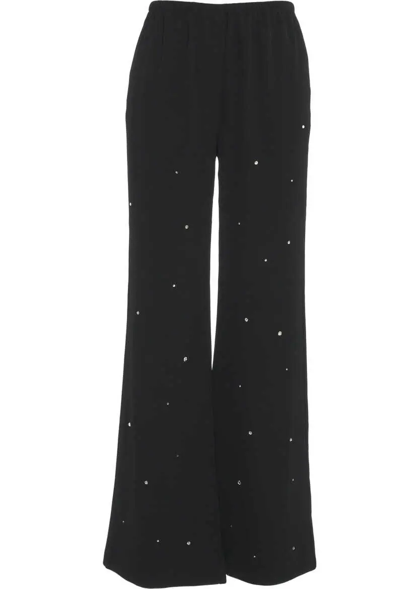Pantaloni casual Viktoriachan Palazzo pants with rhinestones Cosmo Black Femei (BM 19035160) 2