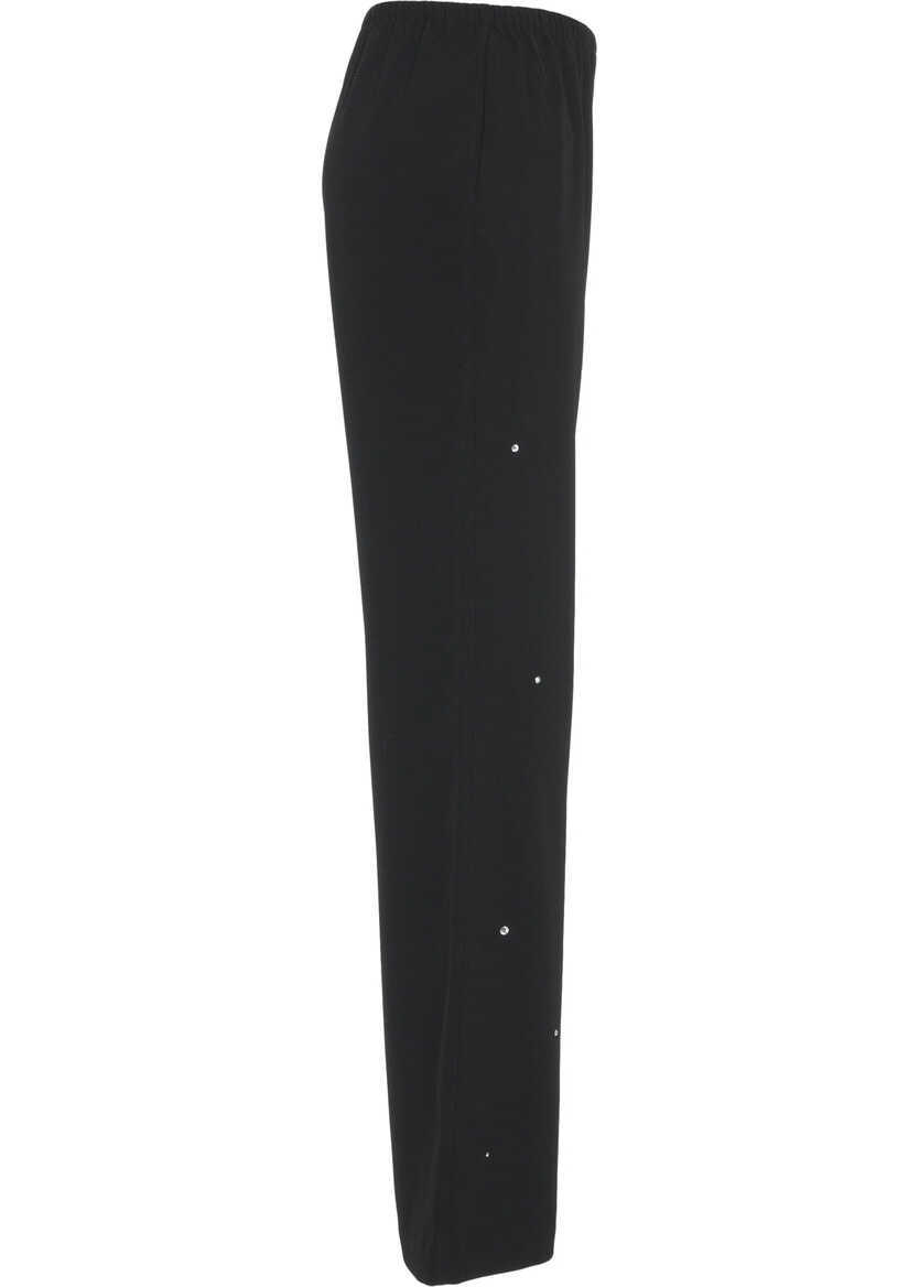 Pantaloni casual Viktoriachan Palazzo pants with rhinestones Cosmo Black Femei (BM 19035160) 3