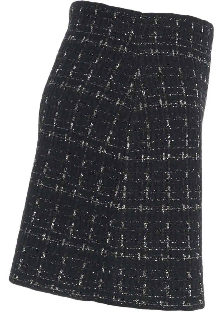 Fuste scurte Liu Jo White Tweed mini skirt Black Femei (BM 19035304) 3
