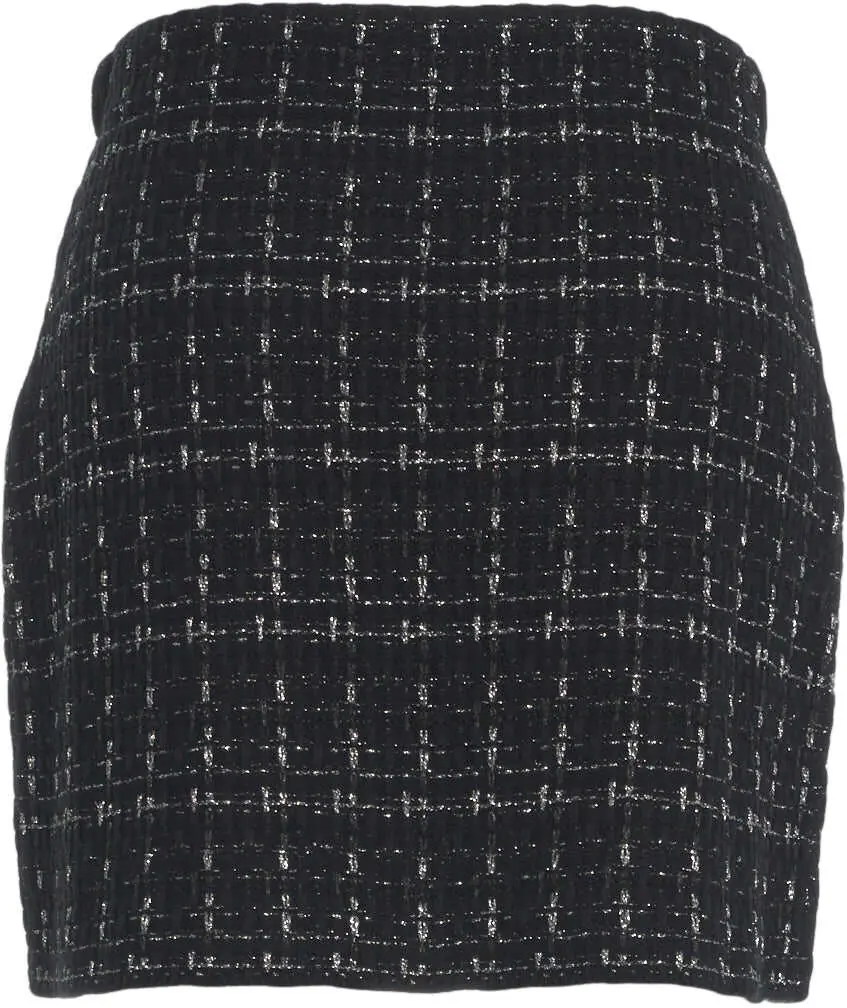 Fuste scurte Liu Jo White Tweed mini skirt Black Femei (BM 19035304) 4