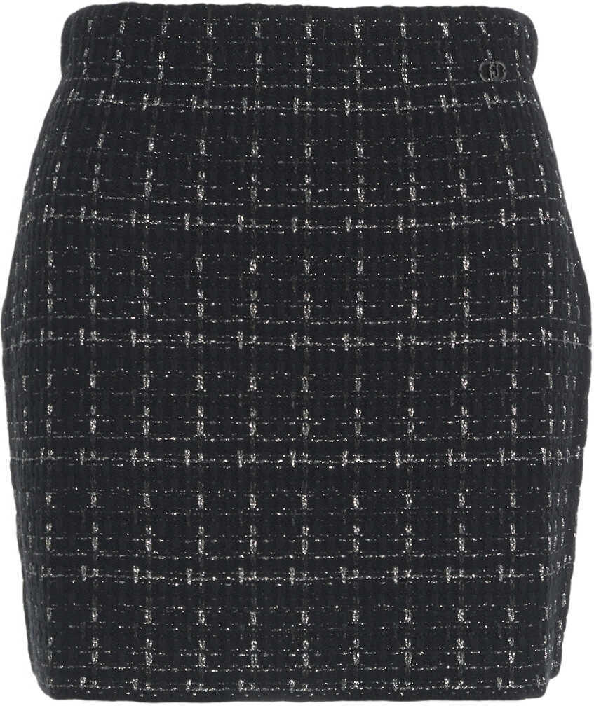 Fuste scurte Liu Jo White Tweed mini skirt Black Femei (BM 19035304) 1