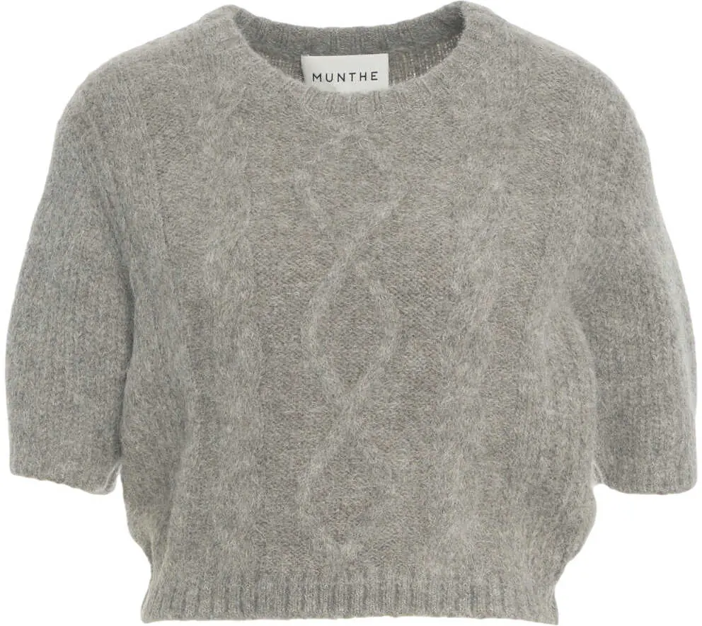 Pulovere Munthe Sweater with cable knit pattern Loline Grey Femei (BM 19035316) 1