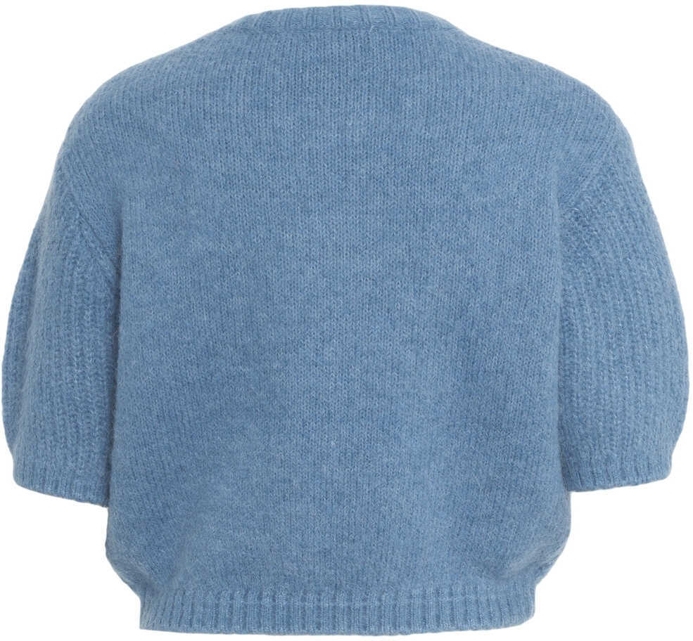 Pulovere Munthe Sweater with cable knit pattern Loline Blue Femei (BM 19035316) 3