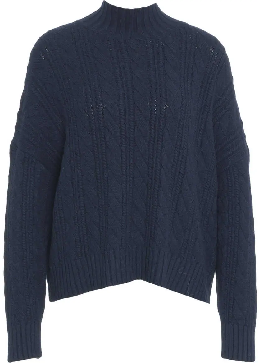 Pulovere Kaos Sweater with cable knit pattern Blue Femei (BM 19035331) 2