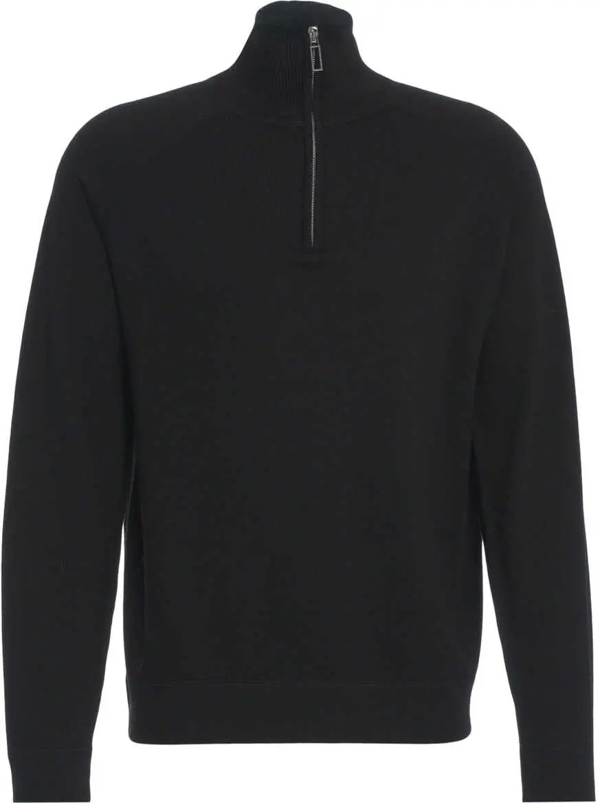 Pulovere Paolo Pecora Mock neck sweater with zipper Black Barbati (BM 19035358) 2