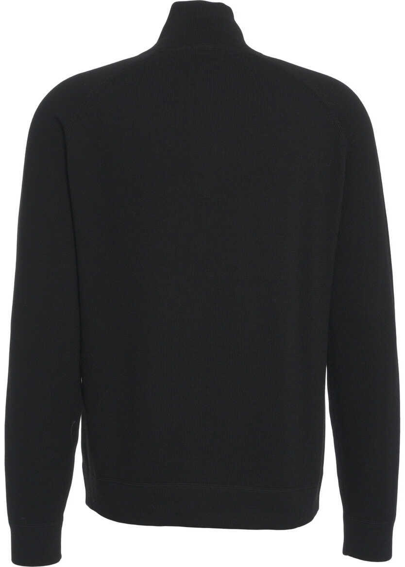 Pulovere Paolo Pecora Mock neck sweater with zipper Black Barbati (BM 19035358) 3