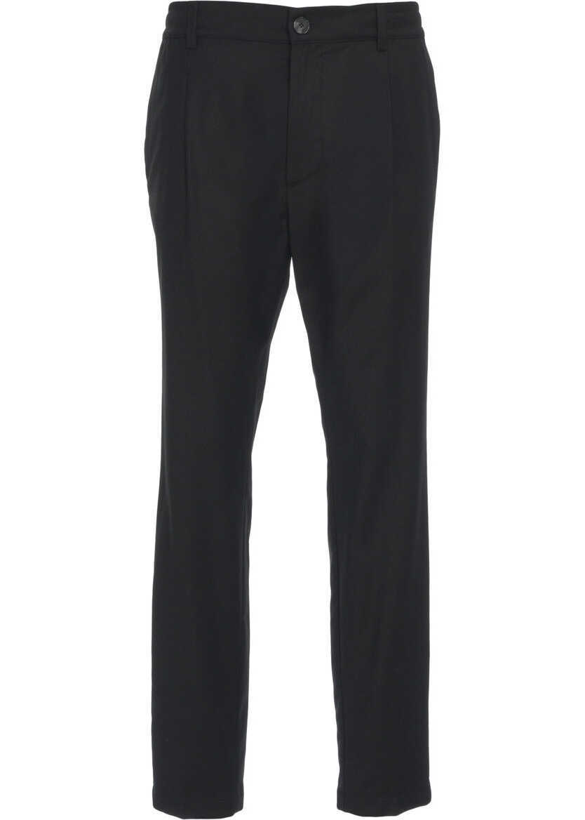 Pantaloni casual Cruna Chino trousers with pressed creases Black Barbati (BM 19035388) 2