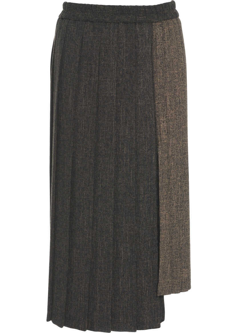 Fuste lungi Kaos Asymmetric midi skirt Brown Femei (BM 19035400) 2