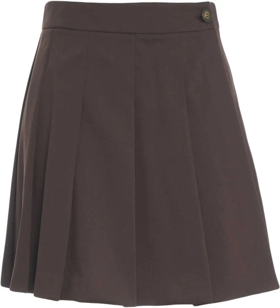Fuste scurte Kaos Pleated mini skirt Brown Femei (BM 19035403) 2