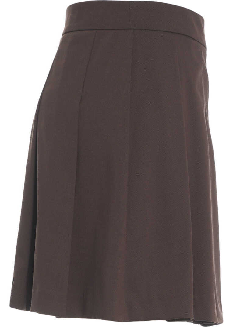 Fuste scurte Kaos Pleated mini skirt Brown Femei (BM 19035403) 3