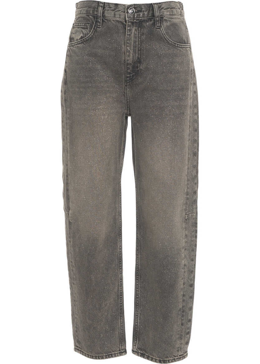 Blugi drepti Liu Jo White Balloon jeans with glitter finish Grey Femei (BM 19035406) 2