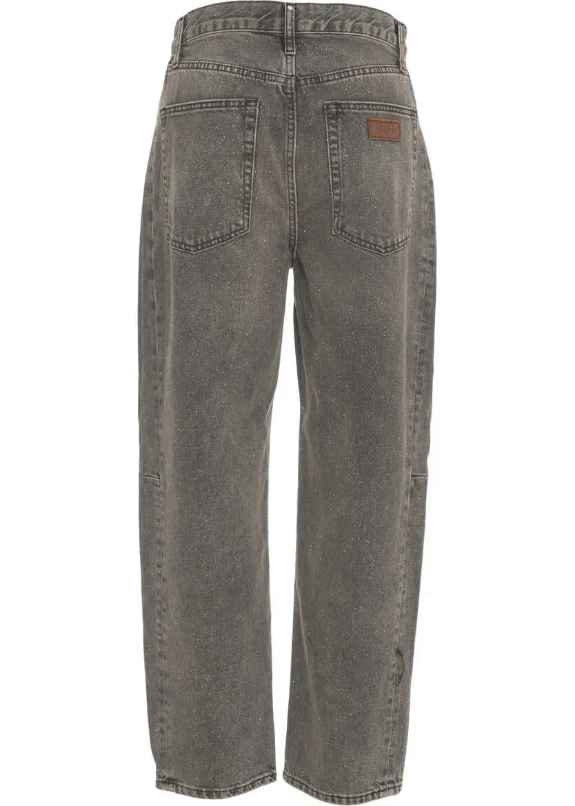 Blugi drepti Liu Jo White Balloon jeans with glitter finish Grey Femei (BM 19035406) 4