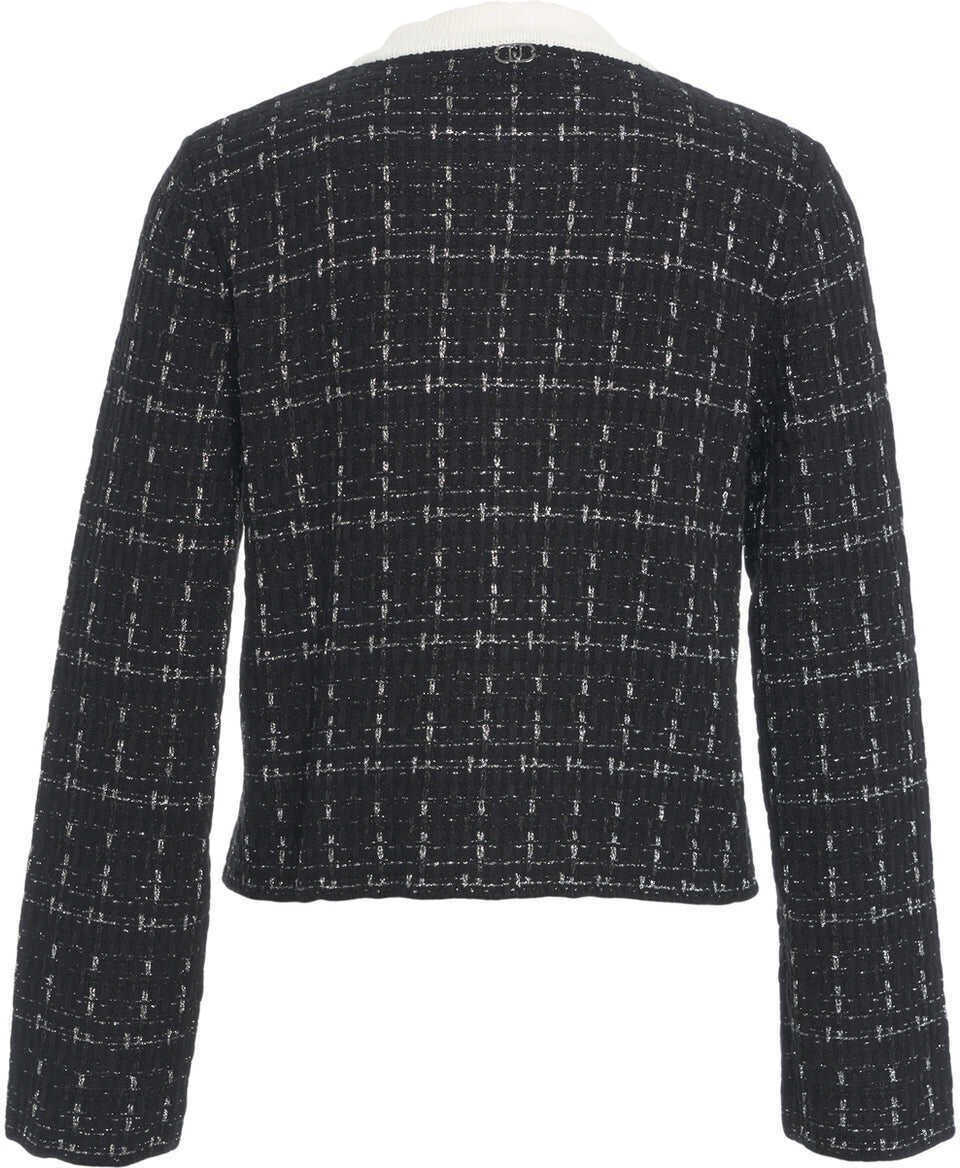 Pulovere casual Liu Jo White Tweed jacket Black Femei (BM 19035409) 3