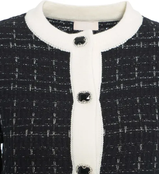 Pulovere casual Liu Jo White Tweed jacket Black Femei (BM 19035409) 4