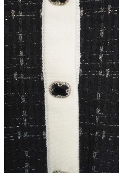 Pulovere casual Liu Jo White Tweed jacket Black Femei (BM 19035409) 5