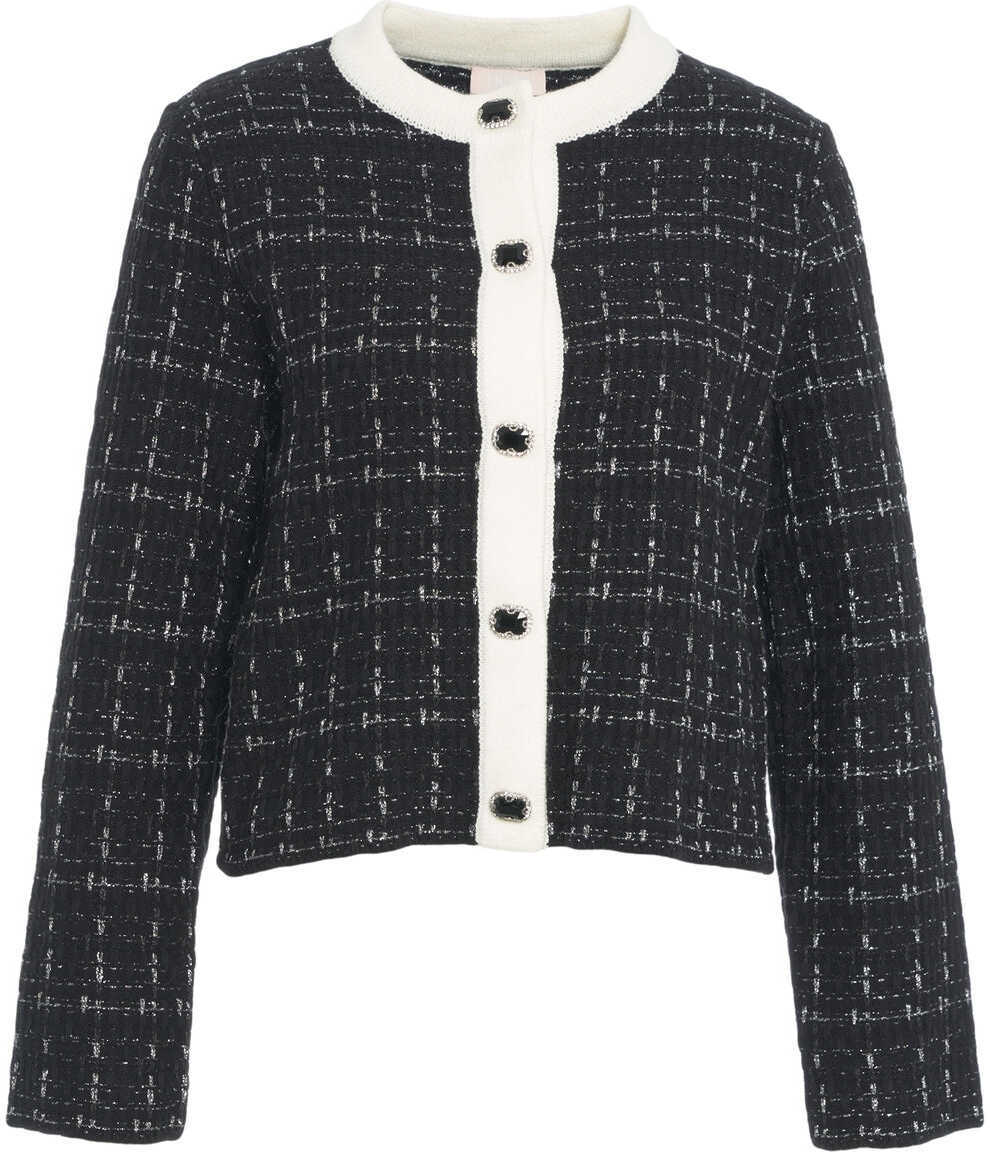 Pulovere casual Liu Jo White Tweed jacket Black Femei (BM 19035409) 1