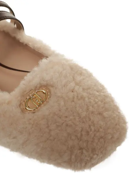 Balerini Liu Jo Faux fur ballet flats Beige Femei (BM 19035412) 5
