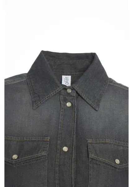 Bluze Liu Jo Denim blouse with lace Black Femei (BM 19035433) 4