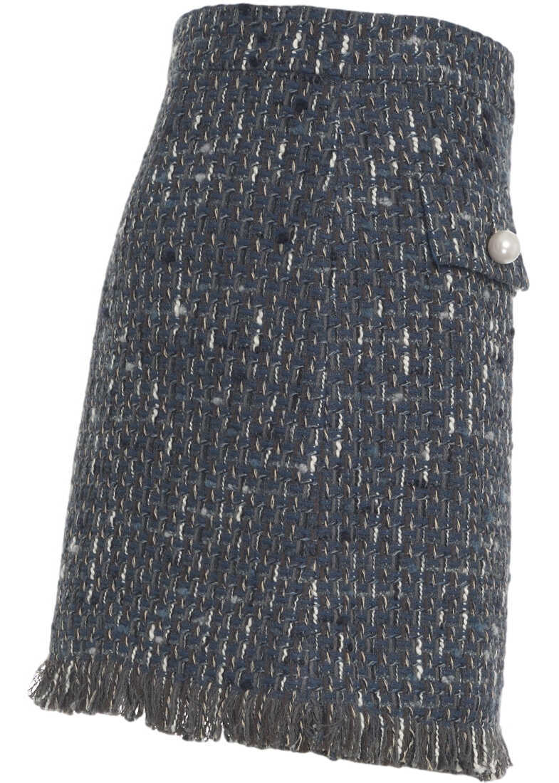 Fuste scurte Liu Jo Boucl miniskirt Blue Femei (BM 19035442) 3