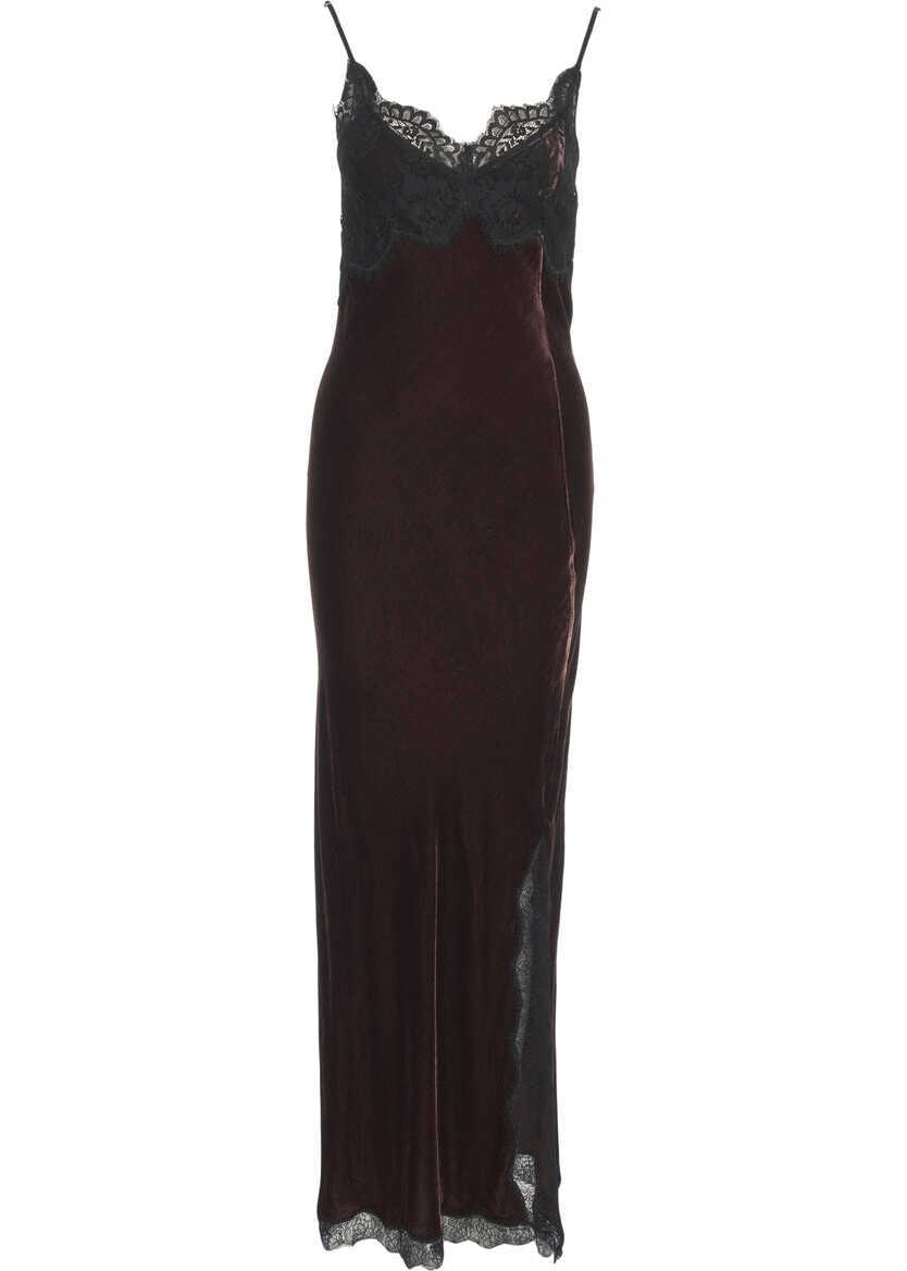 Rochii lungi Herskind Velvet maxi dress Micke Brown Femei (BM 19035463) 2