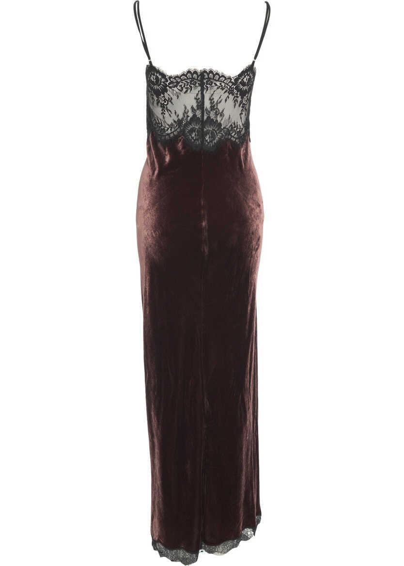 Rochii lungi Herskind Velvet maxi dress Micke Brown Femei (BM 19035463) 3