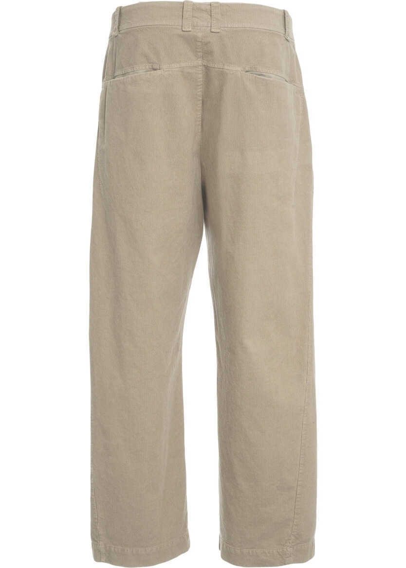 Pantaloni casual Transit Wide leg pants Beige Barbati (BM 19035499) 4