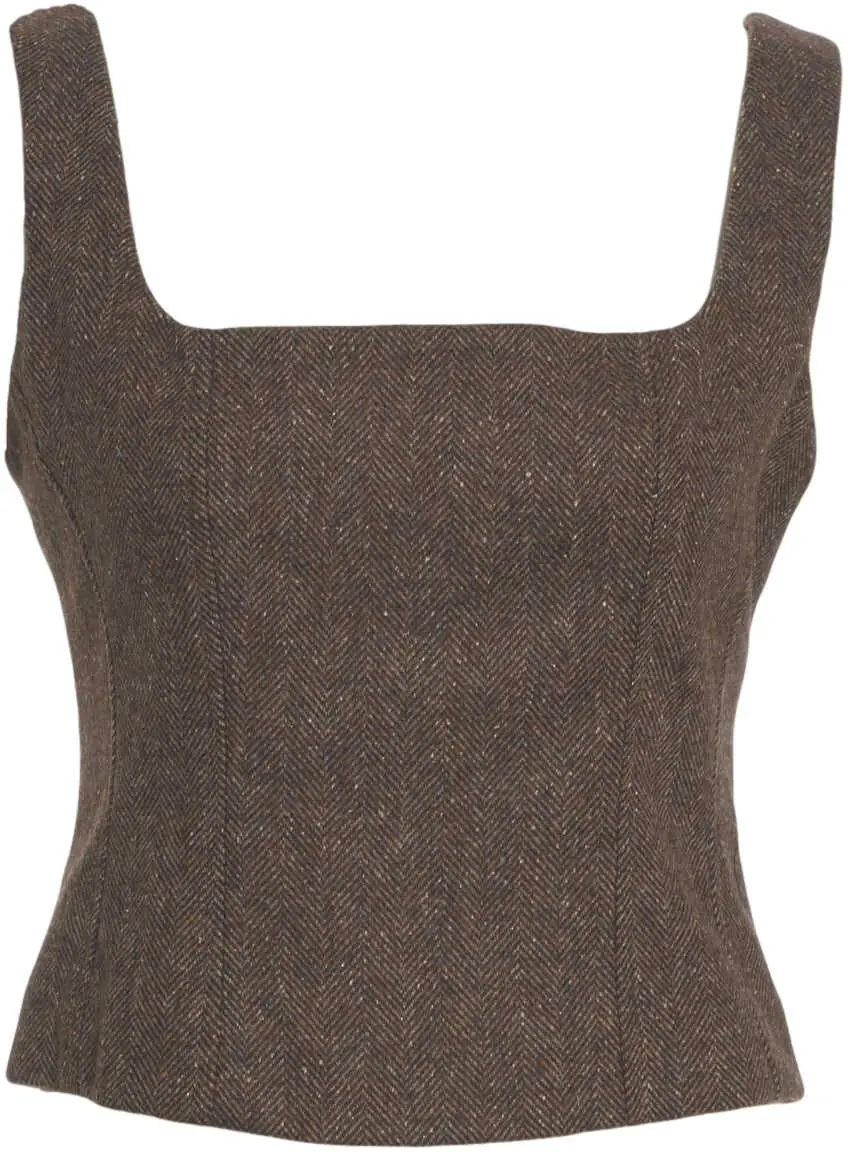 Maiouri Otto d ame Bustier top with square neckline Brown Femei (BM 19035553) 2