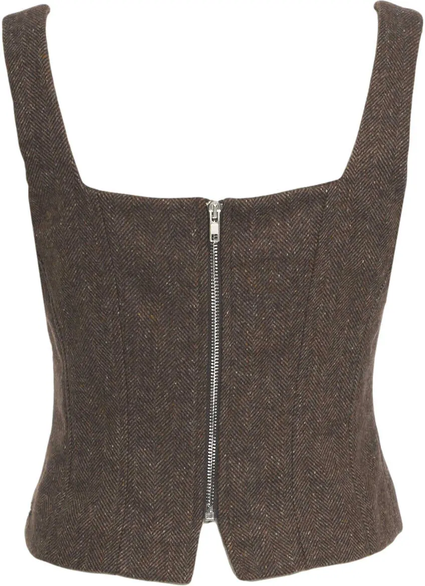 Maiouri Otto d ame Bustier top with square neckline Brown Femei (BM 19035553) 3