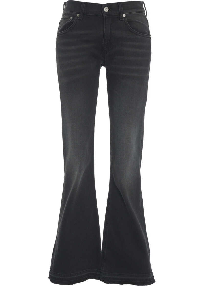 Blugi drepti Department Five Flared jeans with frayed hem Black Femei (BM 19035556) 2