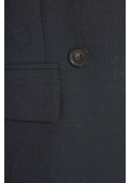 Sacouri Erika Cavallini Double-breasted blazer Glen Blue Femei (BM 19035565) 5