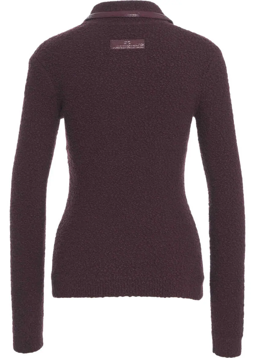 Tricouri Polo Elisabetta Franchi Boucl knit polo Red Femei (BM 19035571) 3