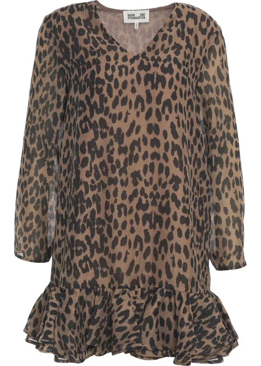 Rochii scurte Baum und Pferdgarten Dress with animal print Agnel Brown Femei (BM 19035601) 2