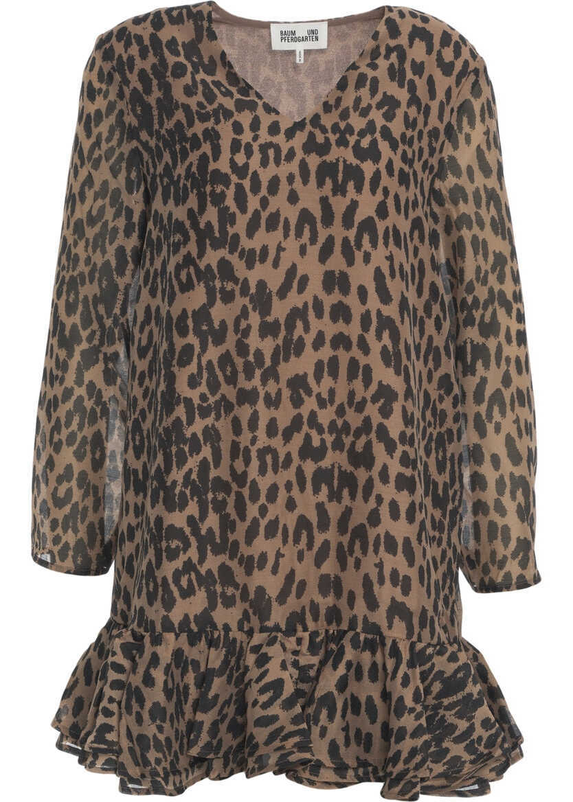 Rochii scurte Baum und Pferdgarten Dress with animal print Agnel Brown Femei (BM 19035601) 1