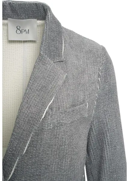 Sacouri 8PM Blazer with contrast stitching Zuleika Grey Femei (BM 19035610) 4