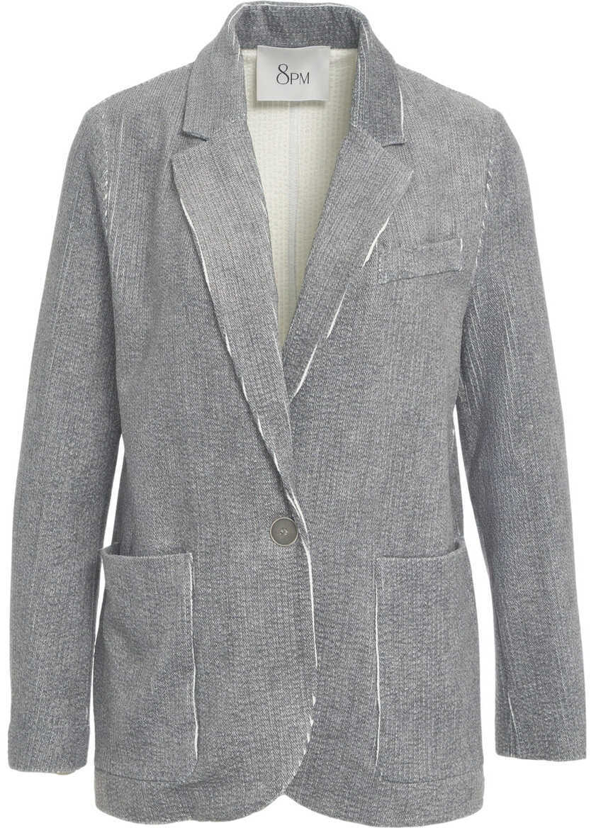 Sacouri 8PM Blazer with contrast stitching Zuleika Grey Femei (BM 19035610) 1