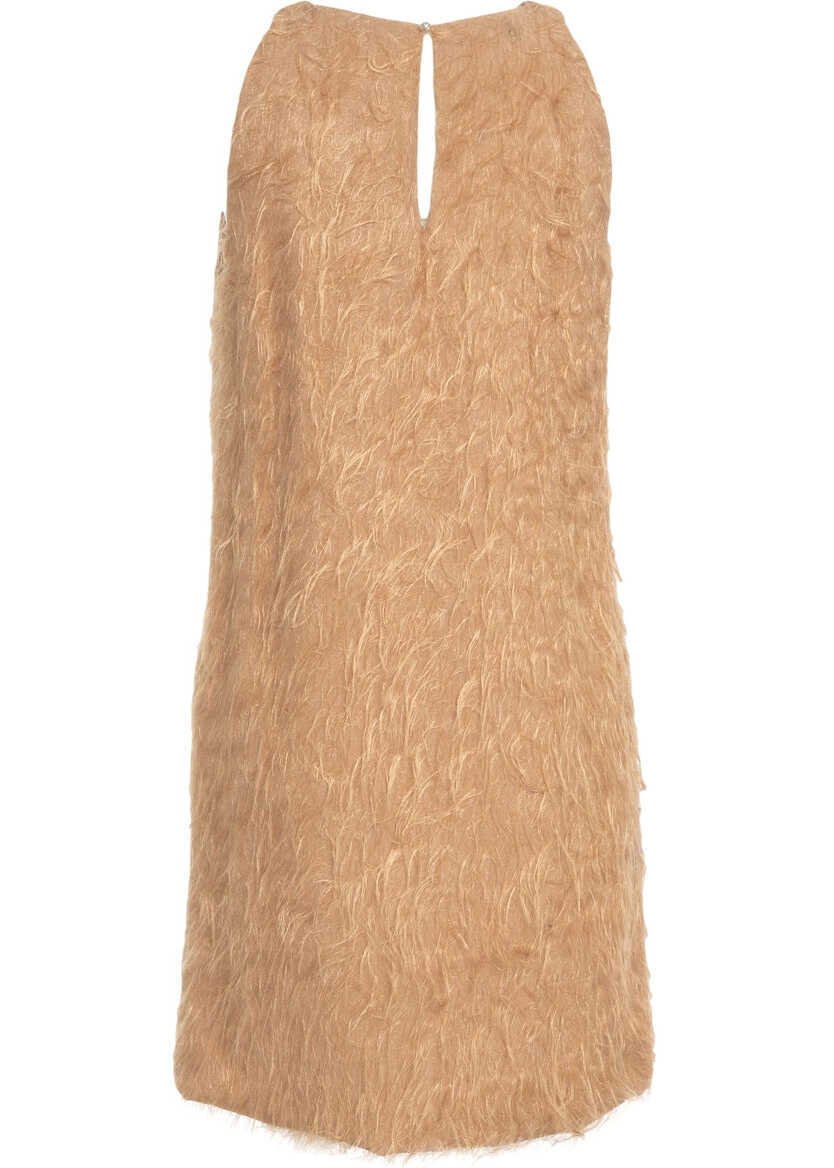 Rochii scurte Otto d ame Faux fur mini dress Brown Femei (BM 19035619) 3