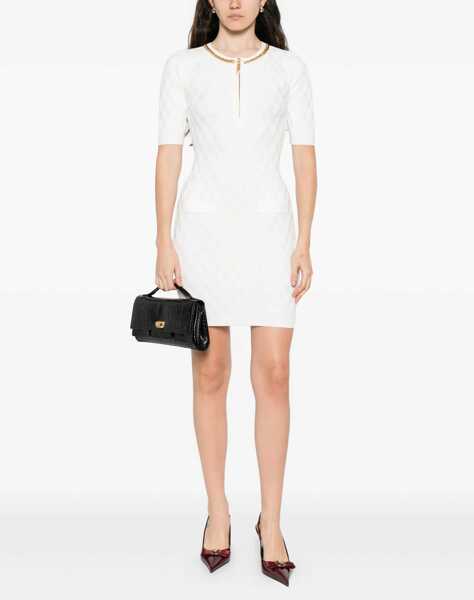 Rochii scurte Elisabetta Franchi Mini dress with chain details White Femei (BM 19035625) 2
