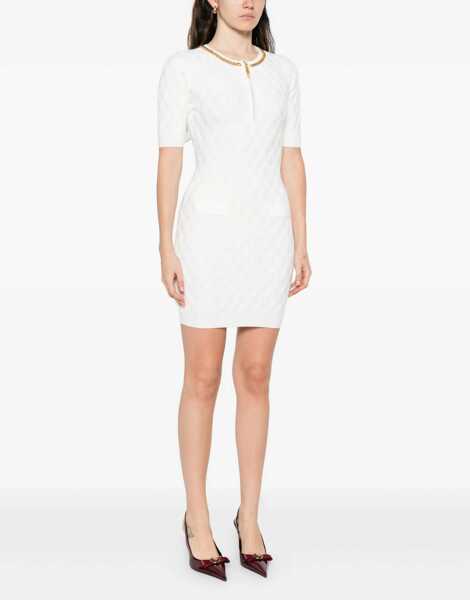 Rochii scurte Elisabetta Franchi Mini dress with chain details White Femei (BM 19035625) 3