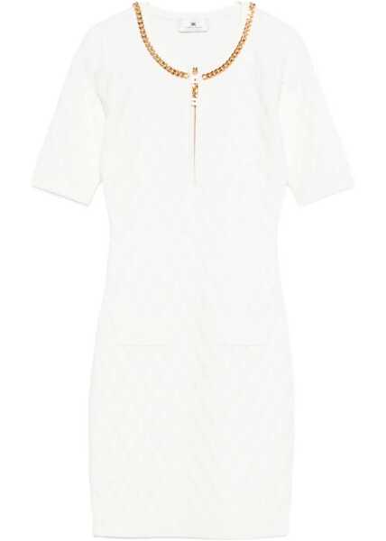 Rochii scurte Elisabetta Franchi Mini dress with chain details White Femei (BM 19035625) 1