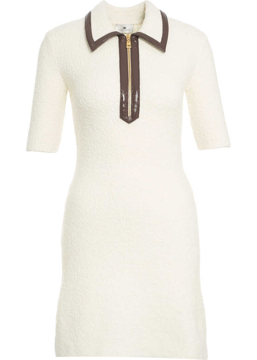Rochii scurte Elisabetta Franchi Boucl knit dress White Femei (BM 19035628) 1